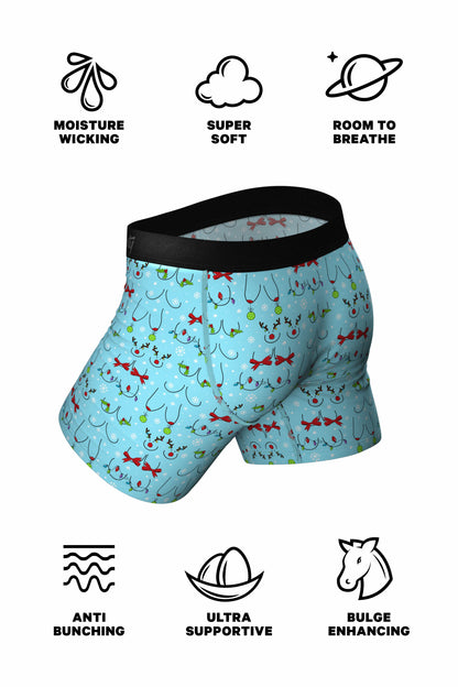 Shinesty Ball Hammock® Pouch Underwear With Fly - Christmas Bust