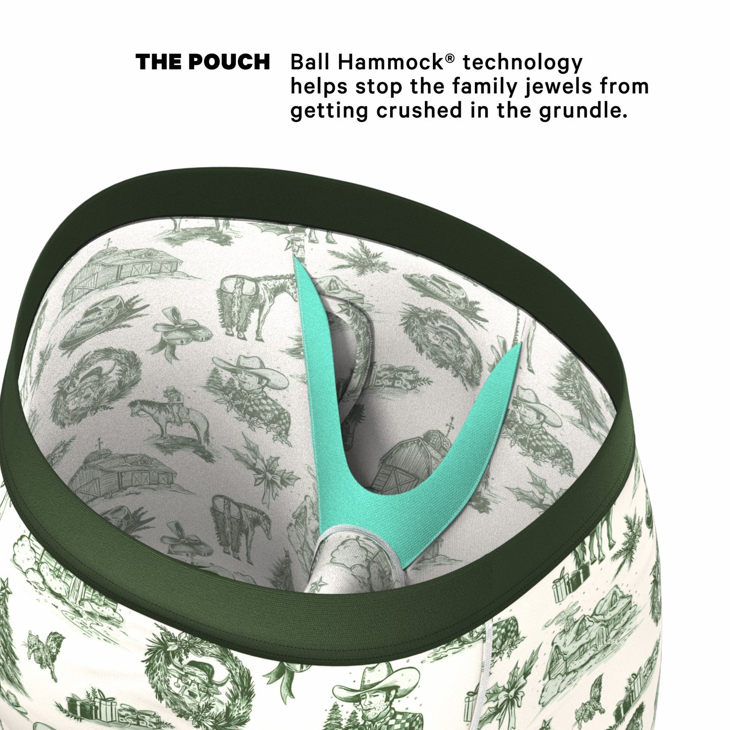Shinesty Long Leg Ball Hammock® Pouch Boxers With Fly - Western Toile