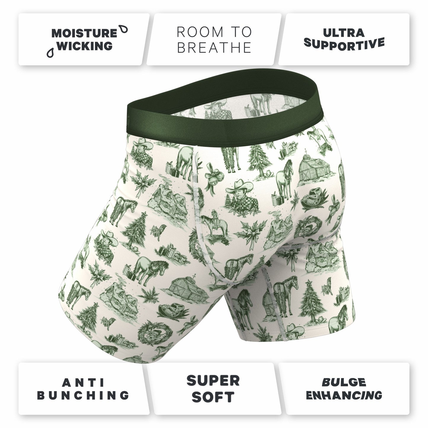Shinesty Long Leg Ball Hammock® Pouch Boxers With Fly - Western Toile