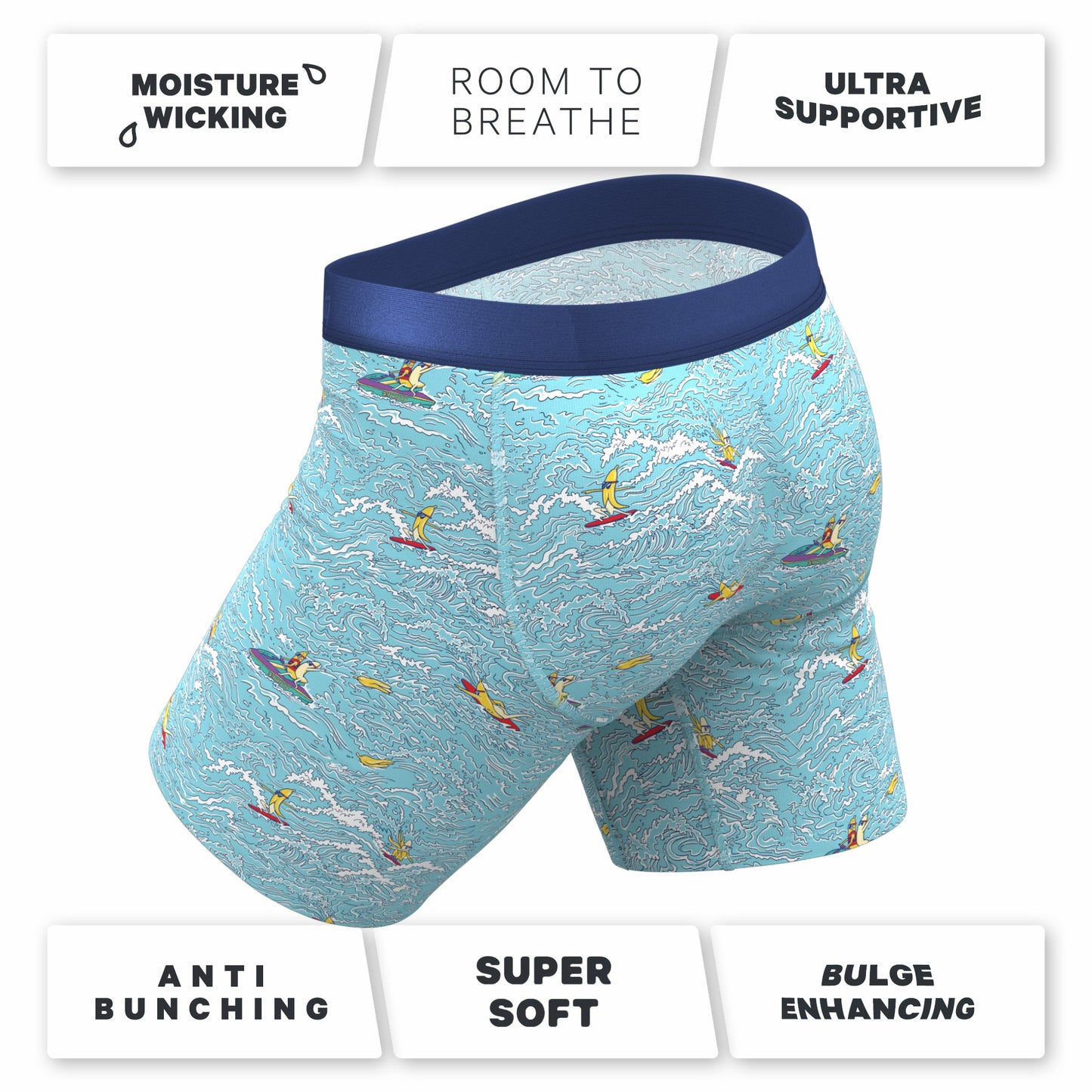 Shinesty Long Leg Ball Hammock® Pouch Boxers With Fly - Shinesty Surfer
