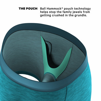 Shinesty Ball Hammock® Pouch Underwear With Fly - Teal Cotton Heather