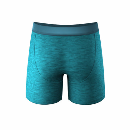 Shinesty Ball Hammock® Pouch Underwear With Fly - Teal Cotton Heather