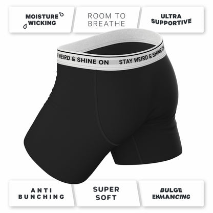 Shinesty Ball Hammock® Pouch Underwear With Fly - Black Shinesty