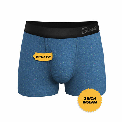 Shinesty Men's Ball Hammock® Pouch Trunk Underwear - Heather Blue Flecked