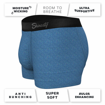 Shinesty Men's Ball Hammock® Pouch Trunk Underwear - Heather Blue Flecked