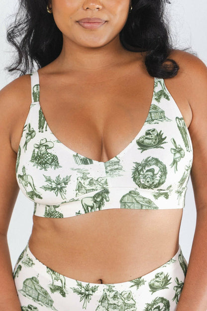 Shinesty Supportive Wireless Plunge Bralette - Western Toile