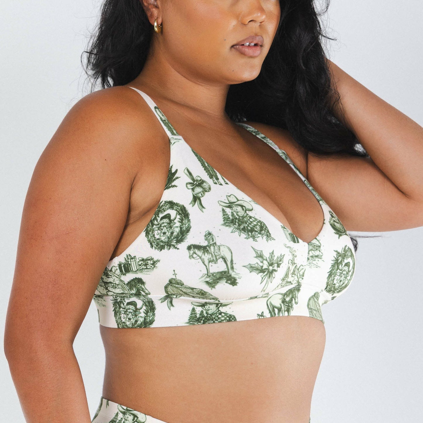 Shinesty Supportive Wireless Plunge Bralette - Western Toile