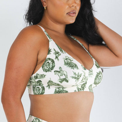 Shinesty Supportive Wireless Plunge Bralette - Western Toile