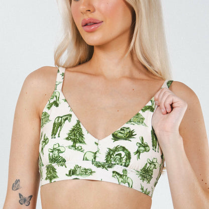 Shinesty Supportive Wireless Plunge Bralette - Western Toile