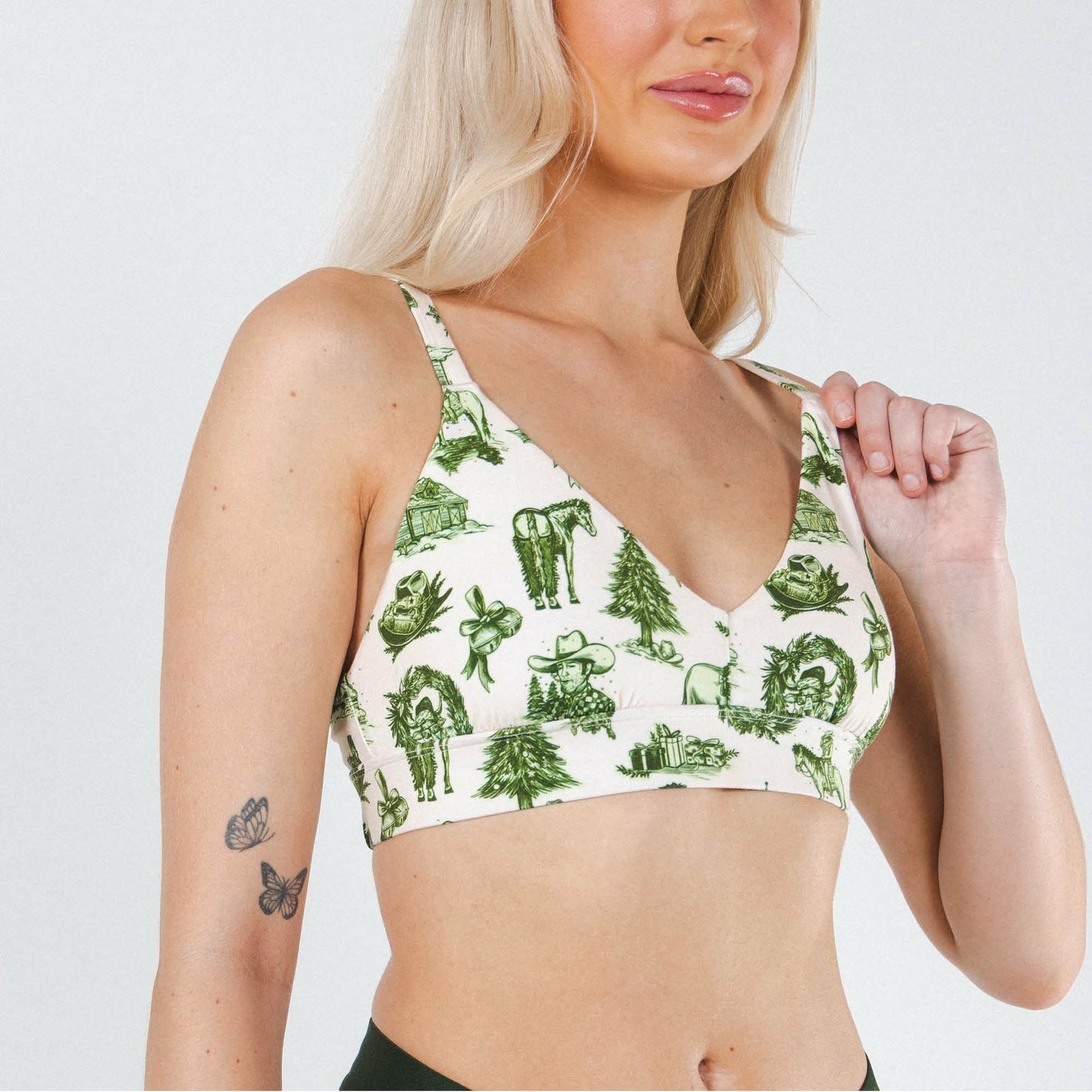 Shinesty Supportive Wireless Plunge Bralette - Western Toile
