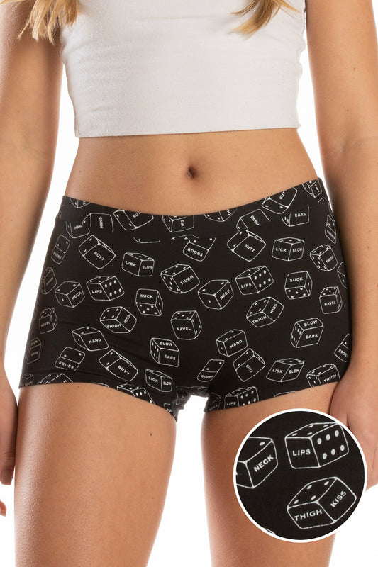 Shinesty Boyshort Underwear - Glow In The Dark Dice