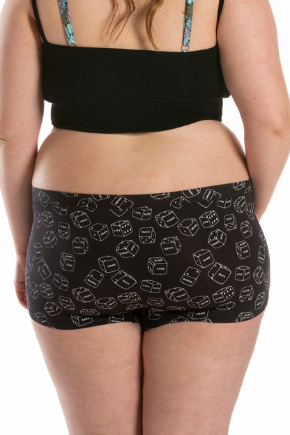 Shinesty Boyshort Underwear - Glow In The Dark Dice