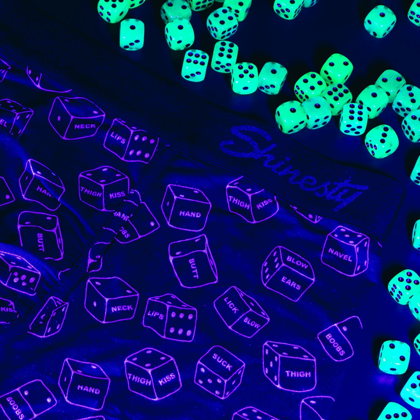 Shinesty Boyshort Underwear - Glow In The Dark Dice