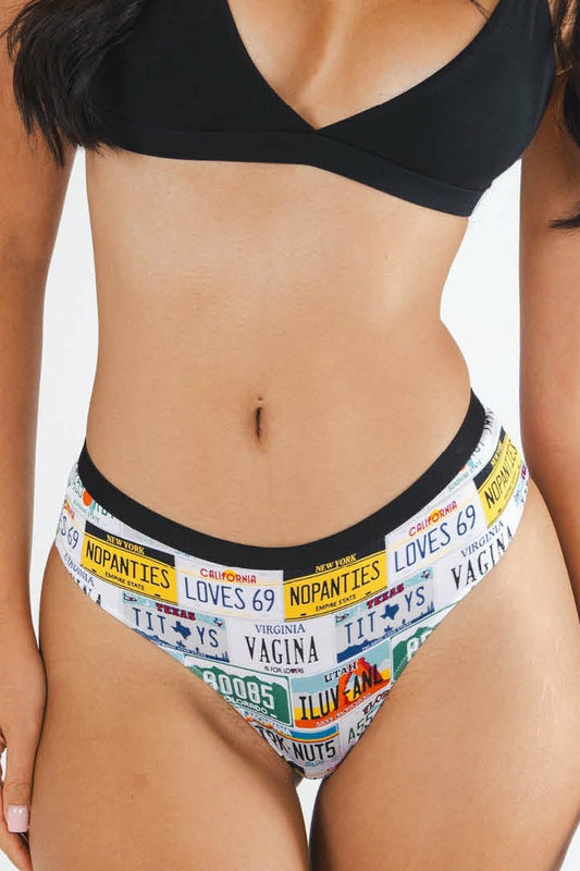 Shinesty Cheeky Panties - License Plates