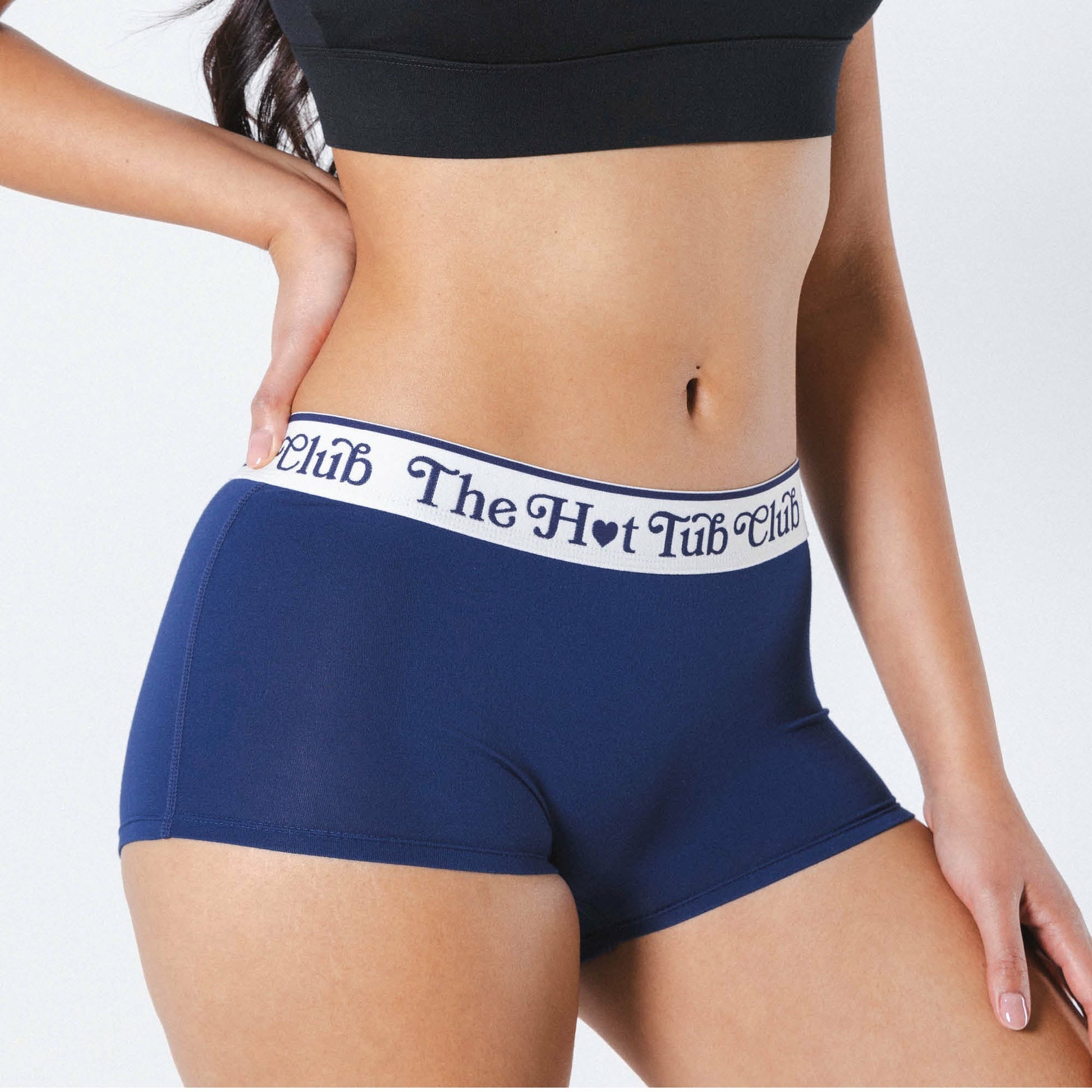 Shinesty Waistband Boyshort Panties - Hot Tub Club Navy